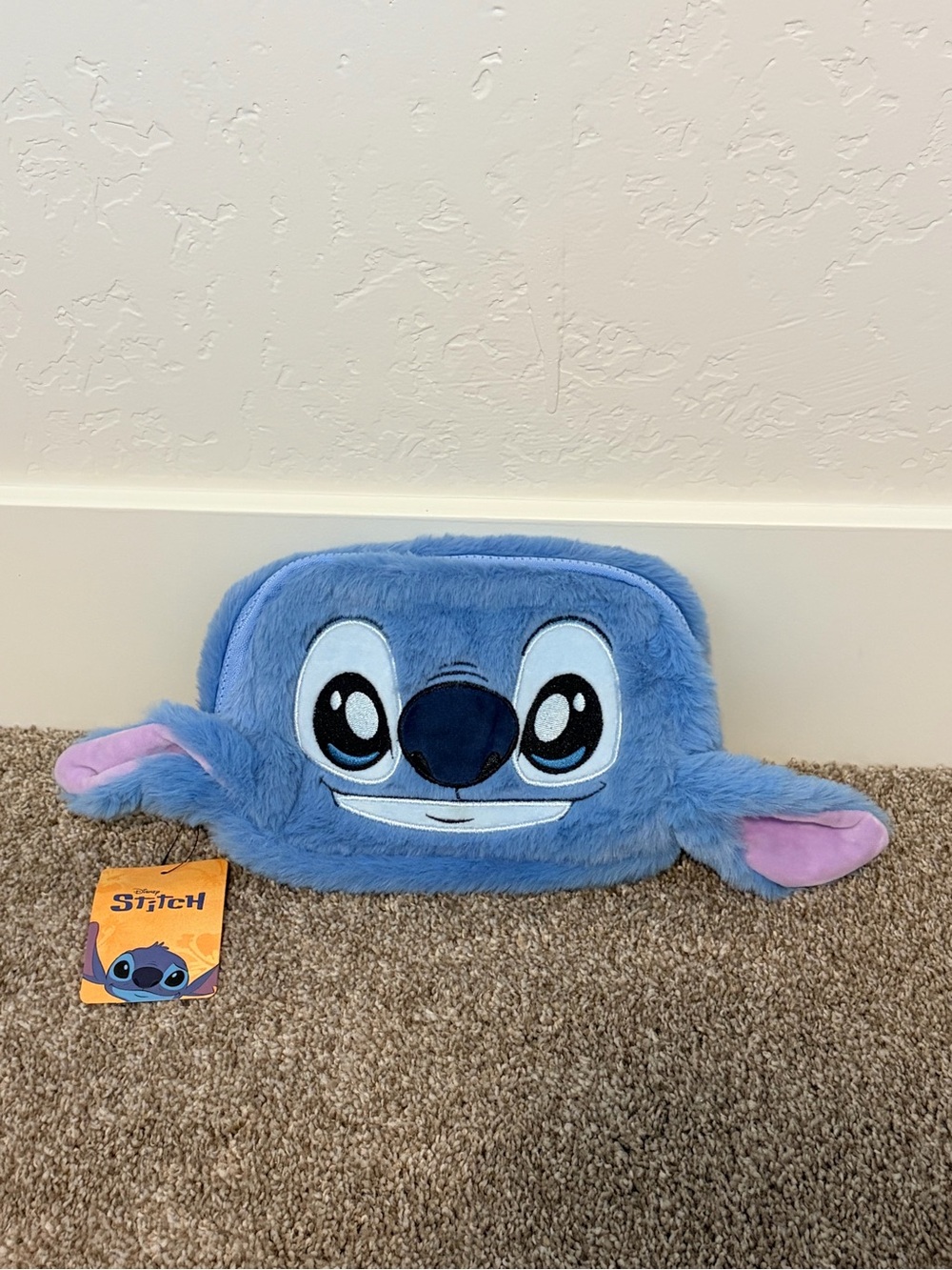Disney Stitch Faux Fur Plush Crossbody Belt Bag Purse BNWT